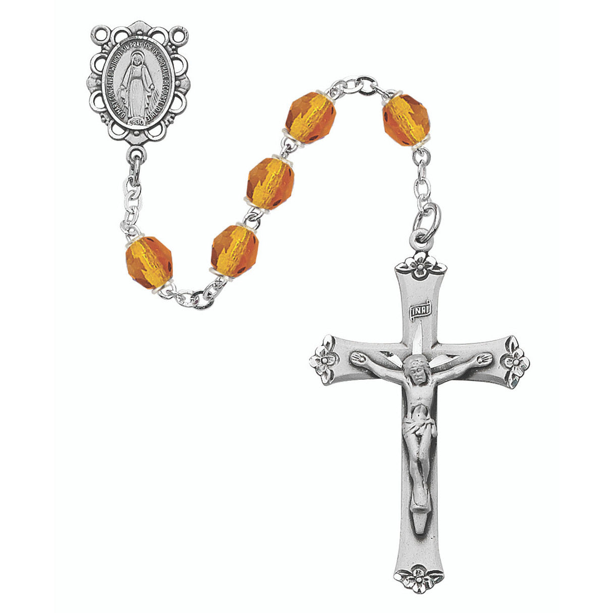 November Sterling Silver Birthstone Rosary
