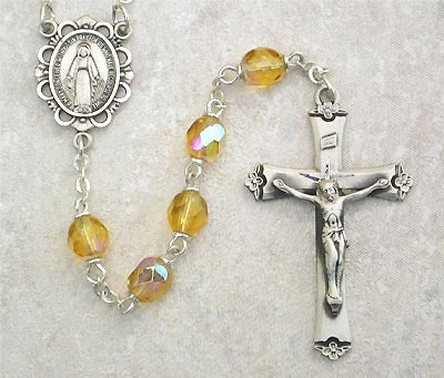 November Sterling Silver Birthstone Rosary