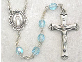 March Sterling Silver Birthstone Rosary