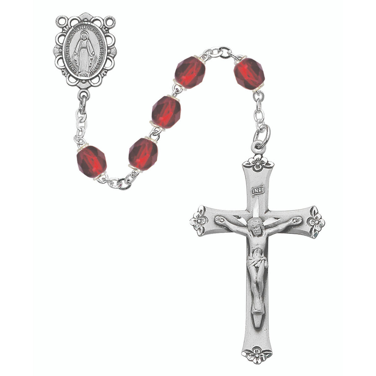 July Sterling Silver Birthstone Rosary
