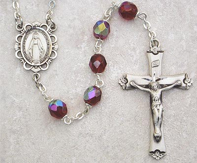 January Sterling Silver Birthstone Rosary