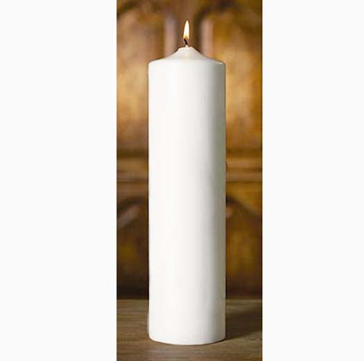 3x12 White Pillar Christ Candle - Plain End