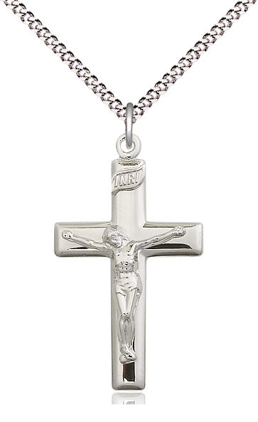 Sterling Crucifix Pendant with Light Bevel Edge 2191SS