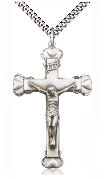 Sterling Silver Claddagh End Crucifix Pendant 0670SS/24S