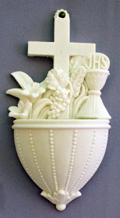 Cross with Chalice Holy Water Font