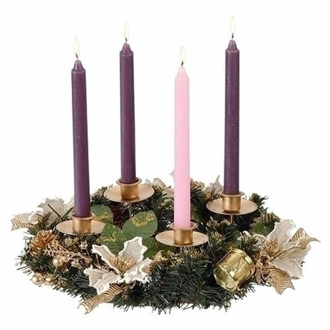 Ivory Poinsettia Advent Wreath