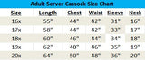 Adult Server & Deacon Black Cassock no 216S & 216U