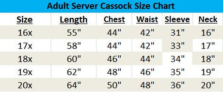 Adult Server & Deacon Black Cassock no 216S & 216U