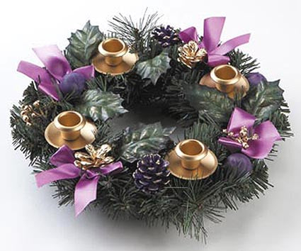 Purple Silk Ribbon Advent Wreath