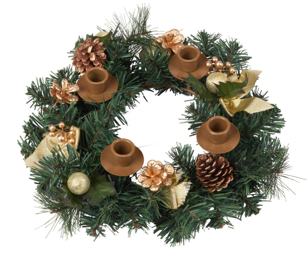 White Silk Ribbon Advent Wreath