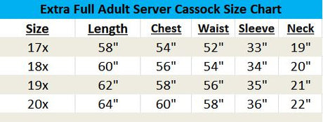 Extra Comfort Adult Server or Priest Cassocks 217