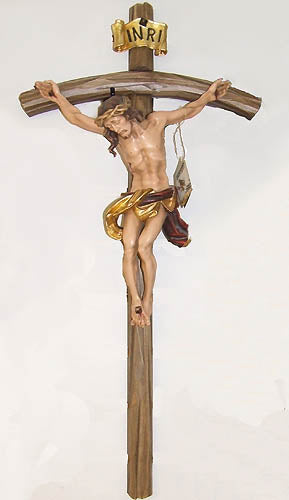 20 inch Romerio Hand Carved Wood Crucifix-Hand painted in Full Color