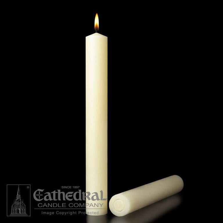 1-1/2 x 17 inch 51% Beeswax Altar Candles APE - 12 count per box