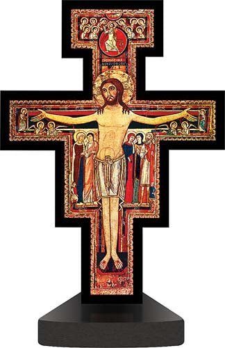 10 inch San Damiano Crucifix on Stand or Wall Hanging