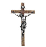 Antiqued Silver Corpus Resin Crucifix - 20 inch