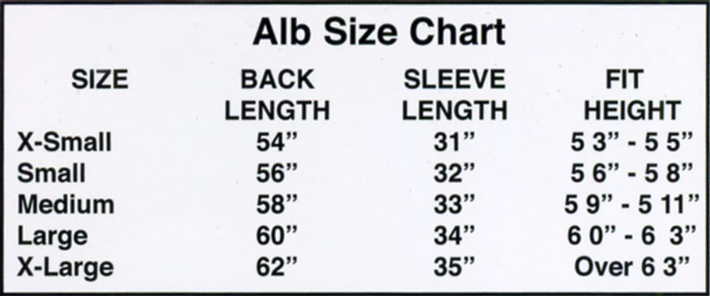 Tropical Coat Style Alb with Latin Cross Lace Banding