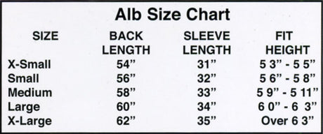 Tropical Coat Style Alb with Latin Cross Lace Banding