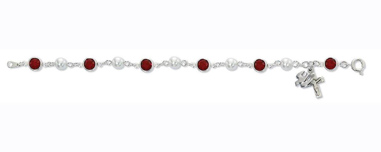Confirmation Crystal Rosary Bracelet  BR269