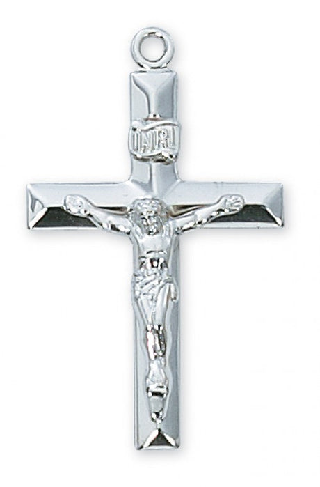 Traditional Beveled Cricifix in Sterling no. L8011