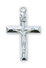 Sterling Silver Beveled Crucifix Pendant L8010