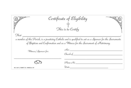 Certificate of Eligibility / Sponsor Certificate 50ct. no 330