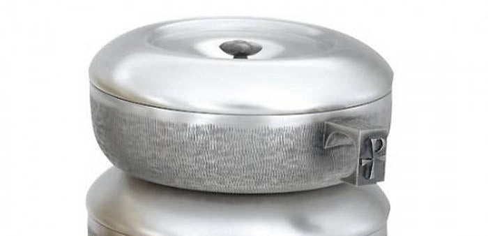 Stackable Textured Silver Plate Ciborium 451S SIngle