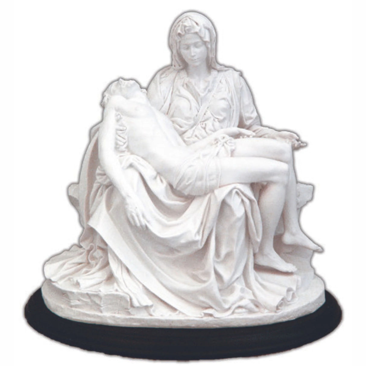 White Pieta on Black Base - 10.75 inches in height