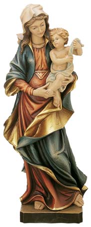 33cm Madonna and Child Wood Statue in Full Color - no. MA33