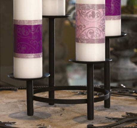 Black Advent Wreath for Pillar Candles