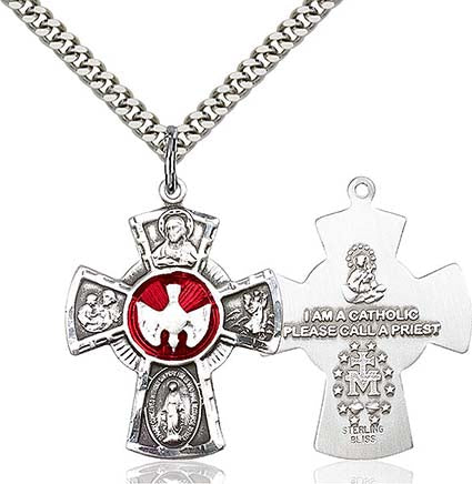 Silver 5-Way Cross Pendant 0045ESS24S
