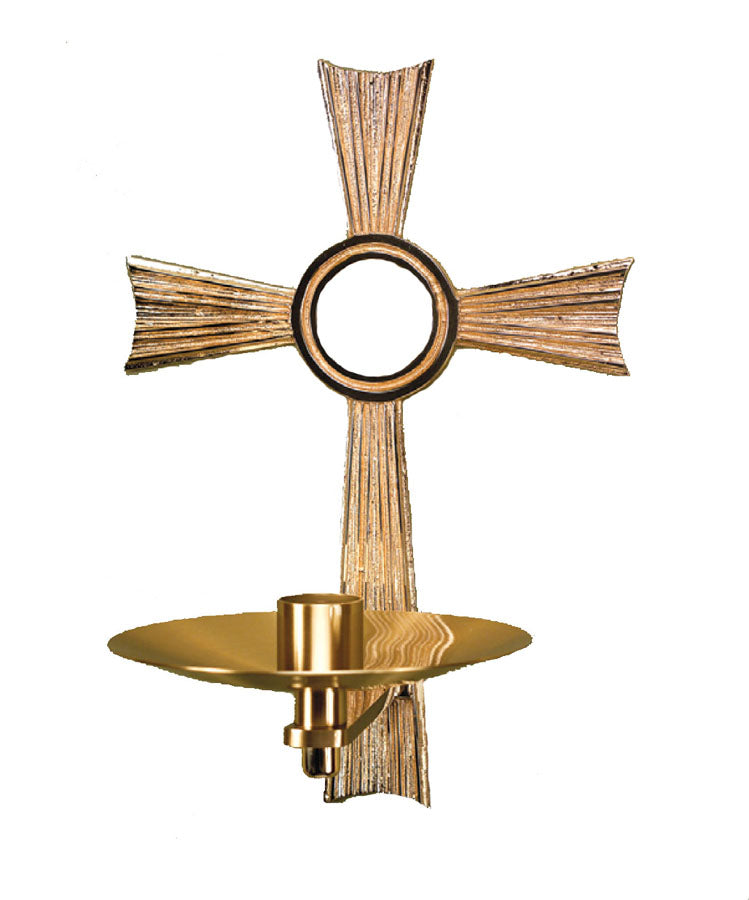 Straw Textured Consecration Candle Holder  no. 19CCH36