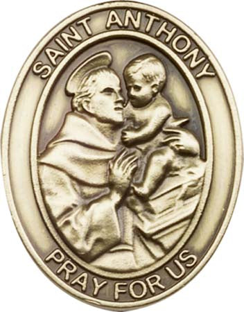 Antique Gold St. Anthony Visor Clip 6704VG