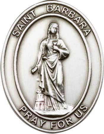 Antique Silver St. Barbara Visor Clip 6706V