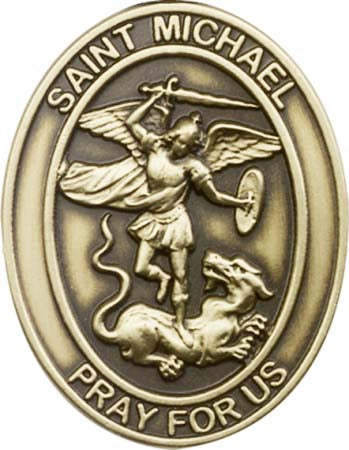Antique Gold St. Michael the Archangel Visor Clip 6776VG