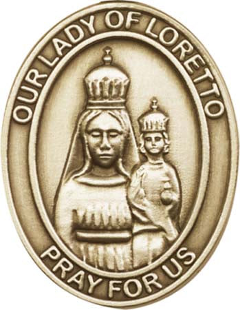 Antique Gold Our Lady of Loretto Visor Clip 6782VG