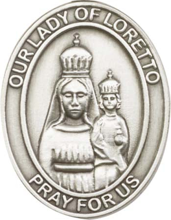 Antique Silver Our Lady of Loretto Visor Clip 6782V