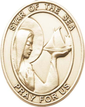 Gold Oxide Our Lady Star of the Sea Visor Clip 6801VG