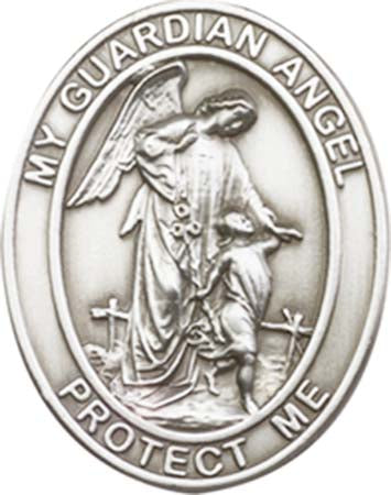 Antique Silver Guardian Angel Visor Clip  6818V