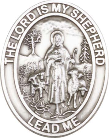Antique Silver Lord Is My Shepherd / Psalm Visor Clip