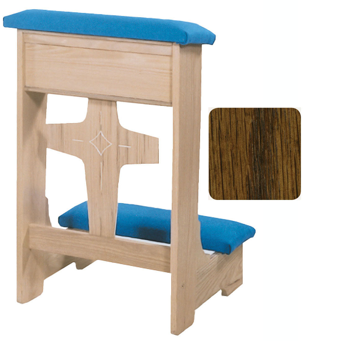 Dark Oak Modern Cross Front Kneeler no. 53