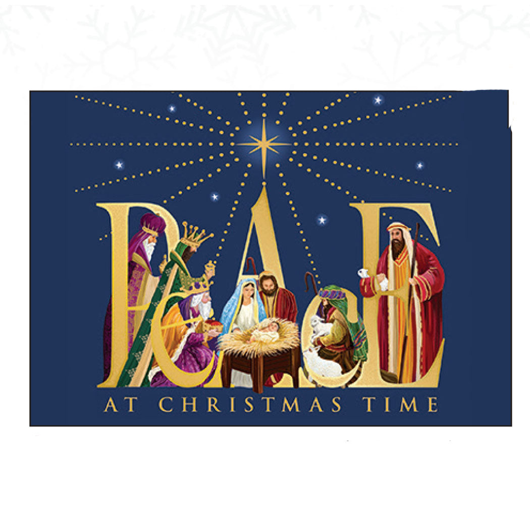 PEACE Nativity Boxed Inspirational Christmas Cards 10ct