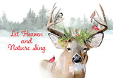 Deluxe Foil Let Heaven Sing Deer Christmas Cards 6ct