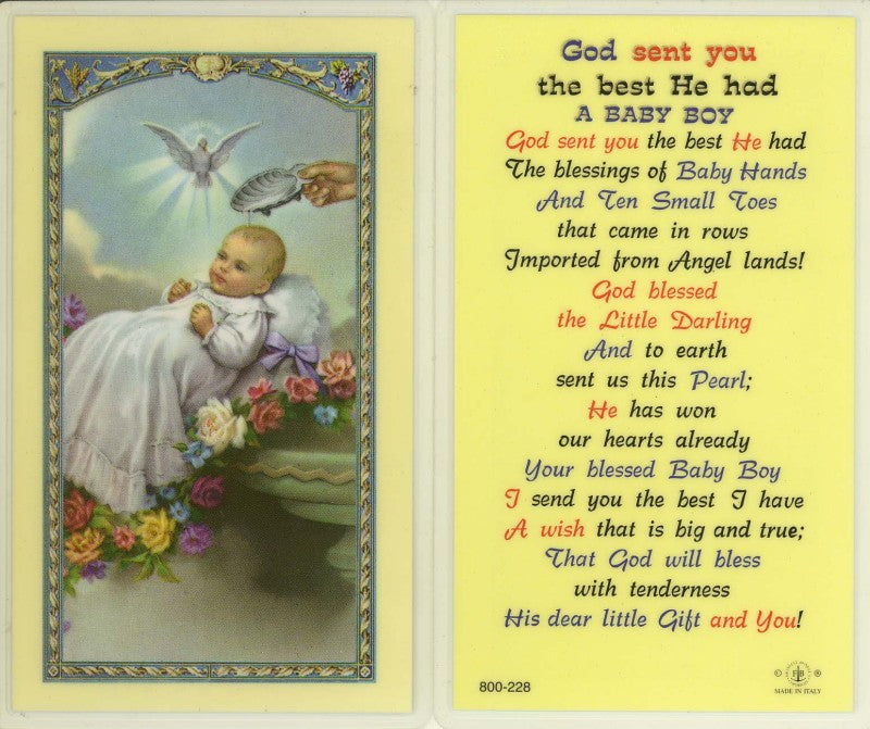 Baptismal Prayer Card for Baby Boy -  800-228