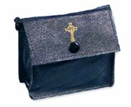 Medium Size Leather Burse with Gusset