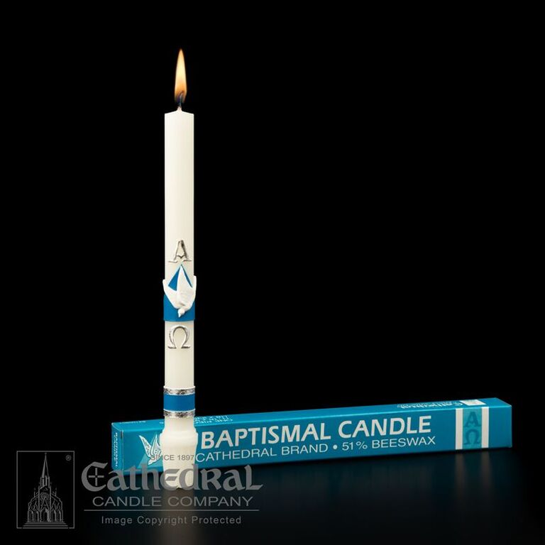 Alpha Omega 51% Beeswax Baptism Candle -  84100801