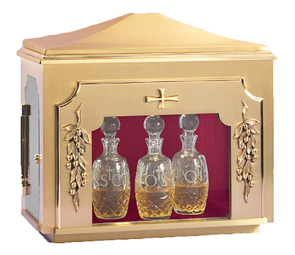 Domed Bronze Lighted Ambry Cabinet  no. 50AMB63