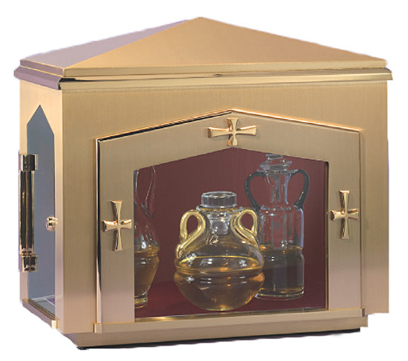 Contemporary Bronze Lighted Ambry with Dome Option no. 50AMB25
