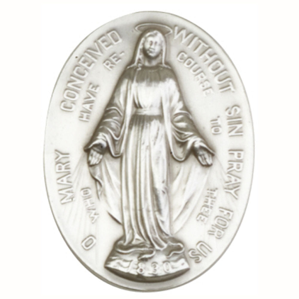 Antique Silver Immaculate  Conception Visor Clip 89-100V