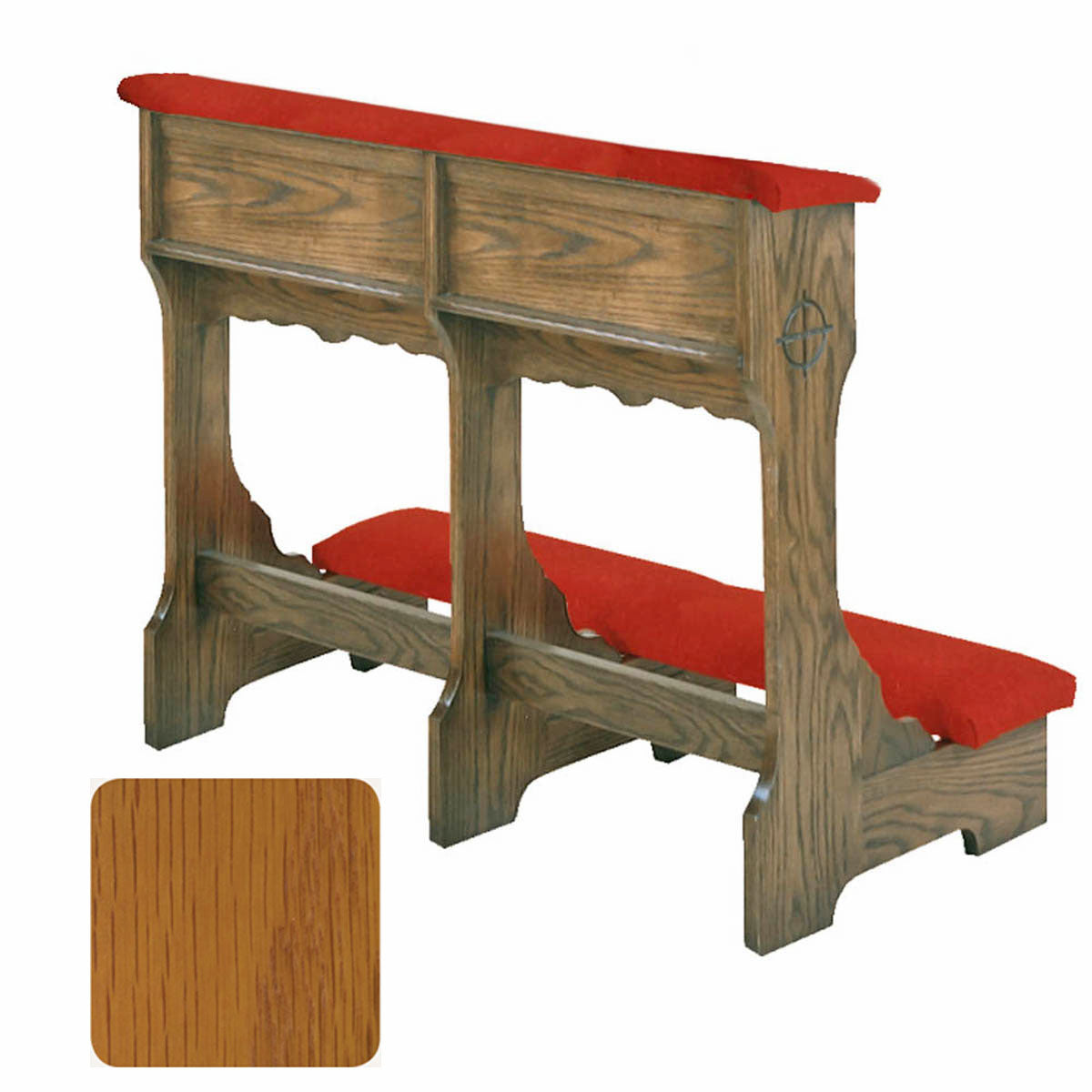 Golden Oak Finish Wedding Prie Dieu with Shelf W58W