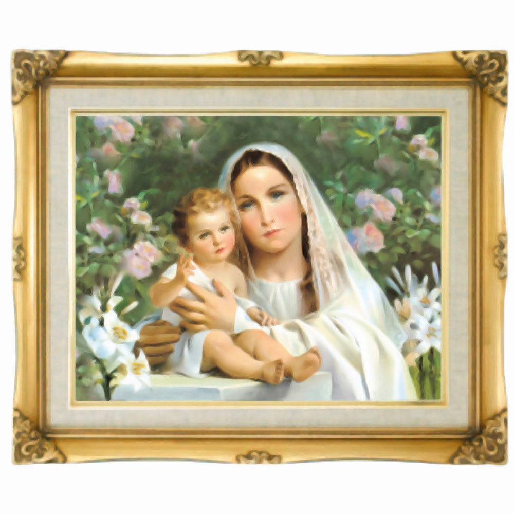 Madonna of the Lilies Framed Print